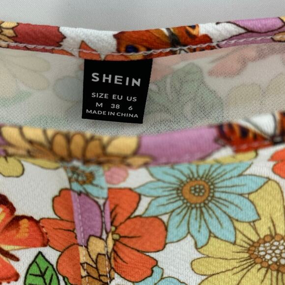 Shein Retro 60s Style Floral Print Cropped Corset Top Medium Groovy Festival - Picture 4 of 4